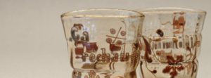 エミール ガレ　花と銘文のリキュールグラス　1890年代