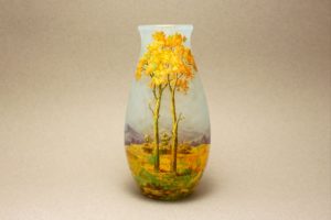 ドーム　秋景色花瓶　1910年頃
